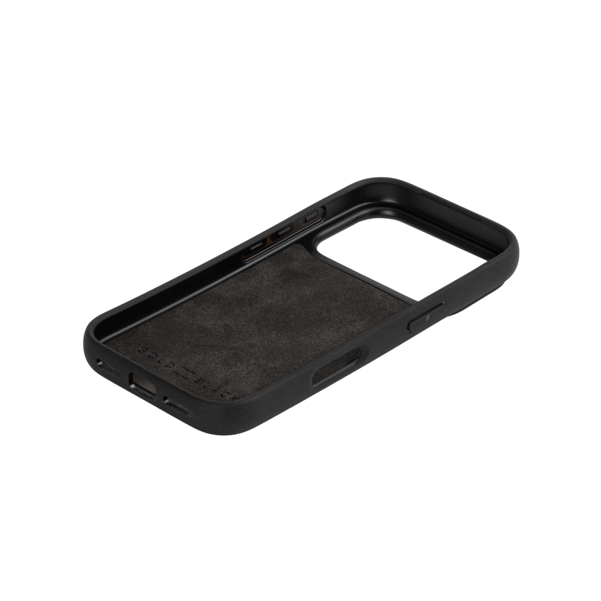 iPhone 17 Pro Lederhülle Nappa - mit Fingerschlaufe - GOLDBLACKpremium