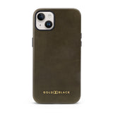 iPhone 15 Plus Leather Case Luxe green with MagSafe