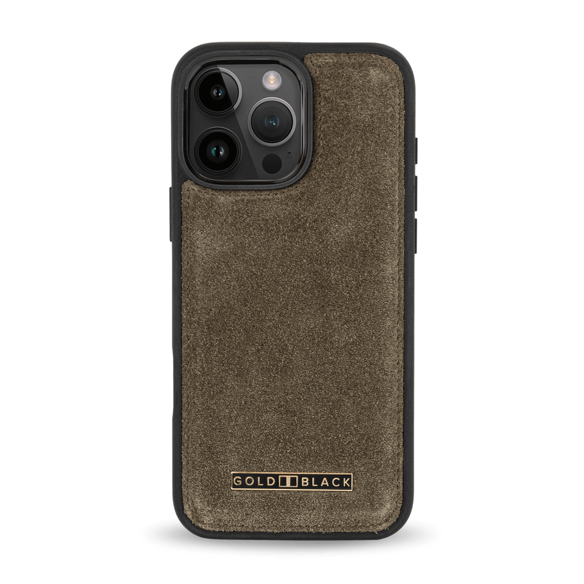 iPhone 16 Pro Max Lederhülle Luxe Suede - GOLDBLACKpremium