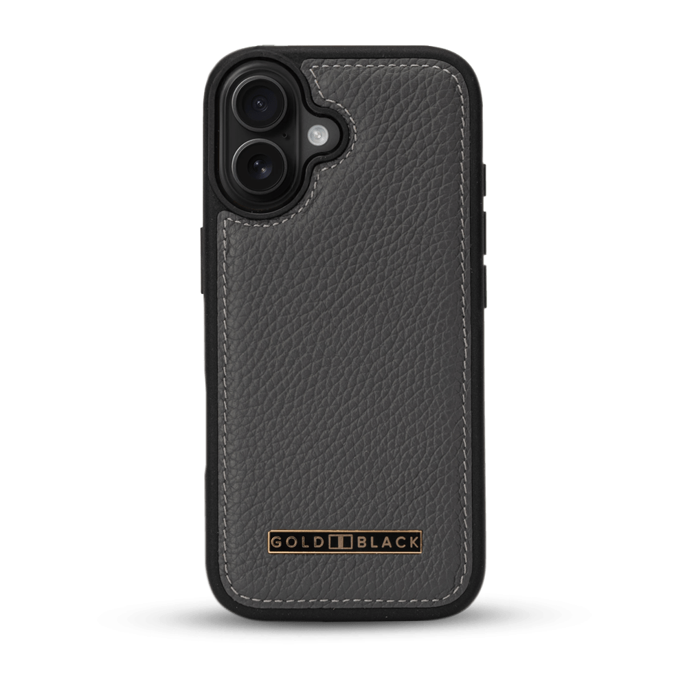 iPhone 17 Lederhülle Nappa - MagSafe kompatibel - GOLDBLACKpremium