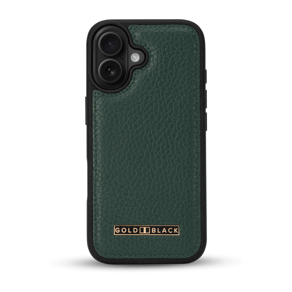 iPhone 17 Lederhülle Nappa - MagSafe kompatibel - GOLDBLACKpremium
