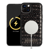 iPhone 13 MagSafe Leder Case Milano-Design grau - GOLDBLACKpremium