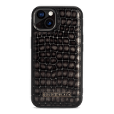 iPhone 13 MagSafe Leder Case Milano-Design grau - GOLDBLACKpremium