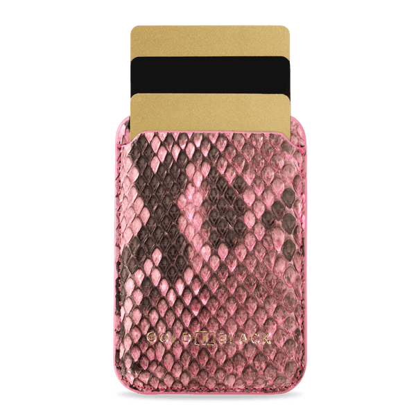 iPhone MagSafe Wallet Pythonleder Pink - GOLDBLACKpremium
