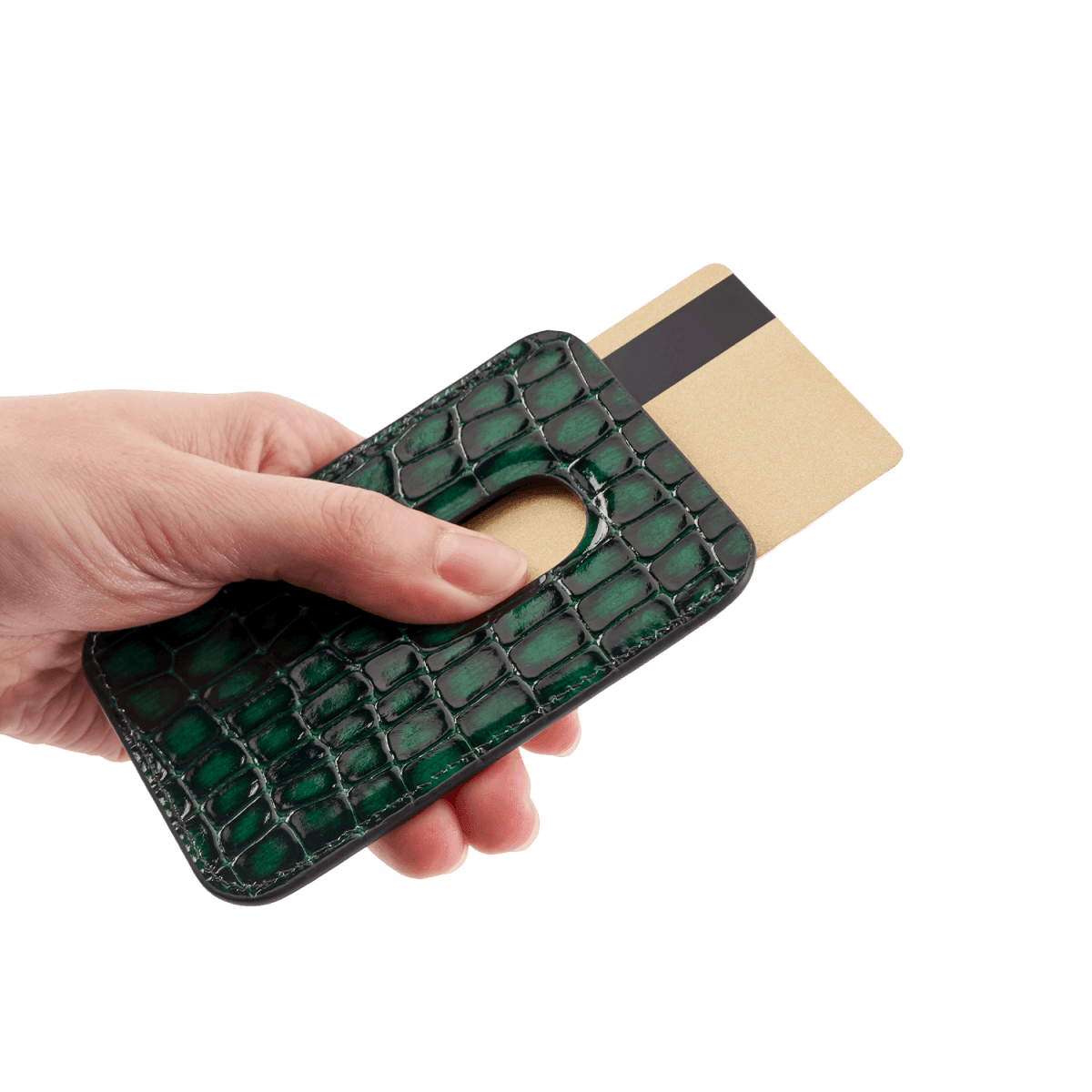 iPhone MagSafe Wallet Leder MILANO-Design Grün - GOLDBLACKpremium