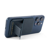 MagFlex Leder Handy Ständer Luxe blau mit Fingerhalter - GOLDBLACKpremium