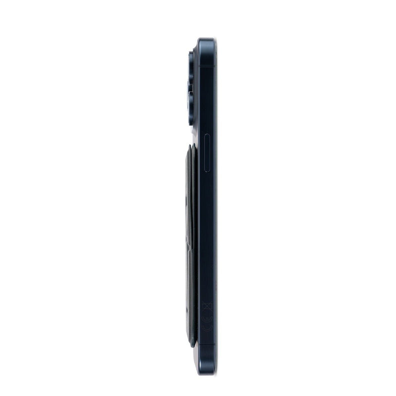 MagFlex Leder Handy Ständer Luxe schwarz mit Fingerhalter - GOLDBLACKpremium