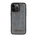 iPhone 16 Pro Max Leather Case Luxe Suede Grey