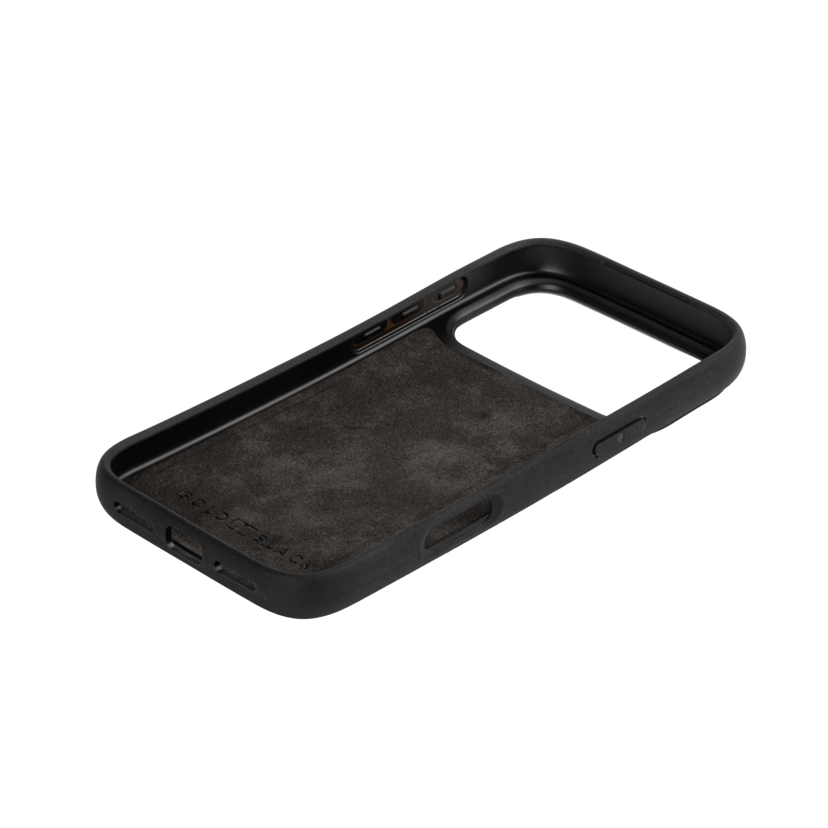 iPhone 17 Pro Max Lederhülle CrocPrestige - mit Fingerschlaufe - GOLDBLACKpremium