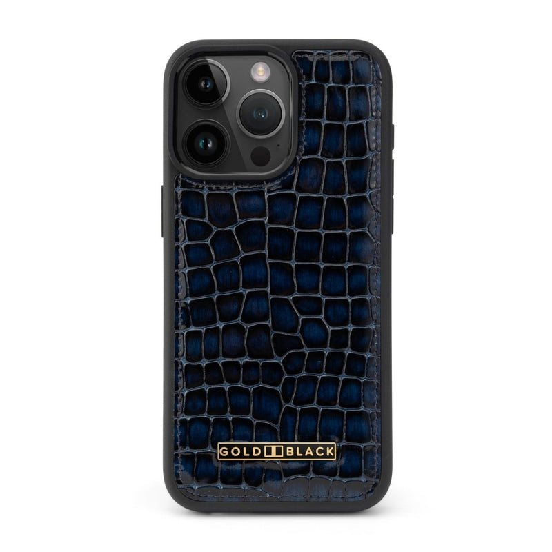 iPhone 16 Pro Max leather case Milano - Design blue - GOLDBLACKpremium