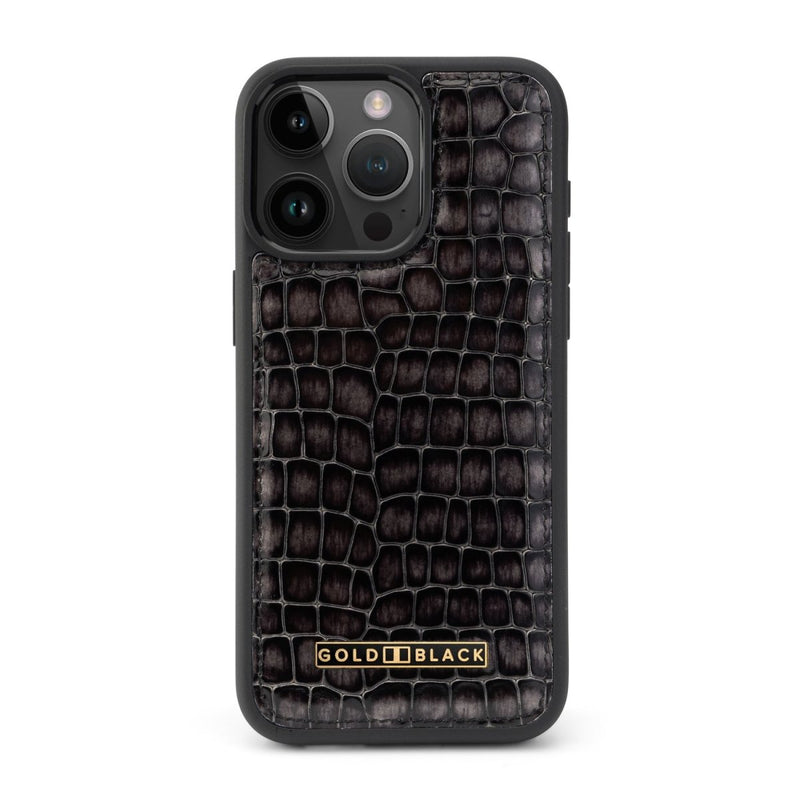 iPhone 16 Pro Max Leather Case Milano - Design gray - GOLDBLACKpremium