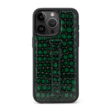 iPhone 16 Pro Max Leather Case Milano - Design green with finger loop - GOLDBLACKpremium