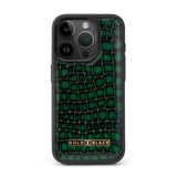 iPhone 16 Pro Leather Case Milano - Design green - GOLDBLACKpremium