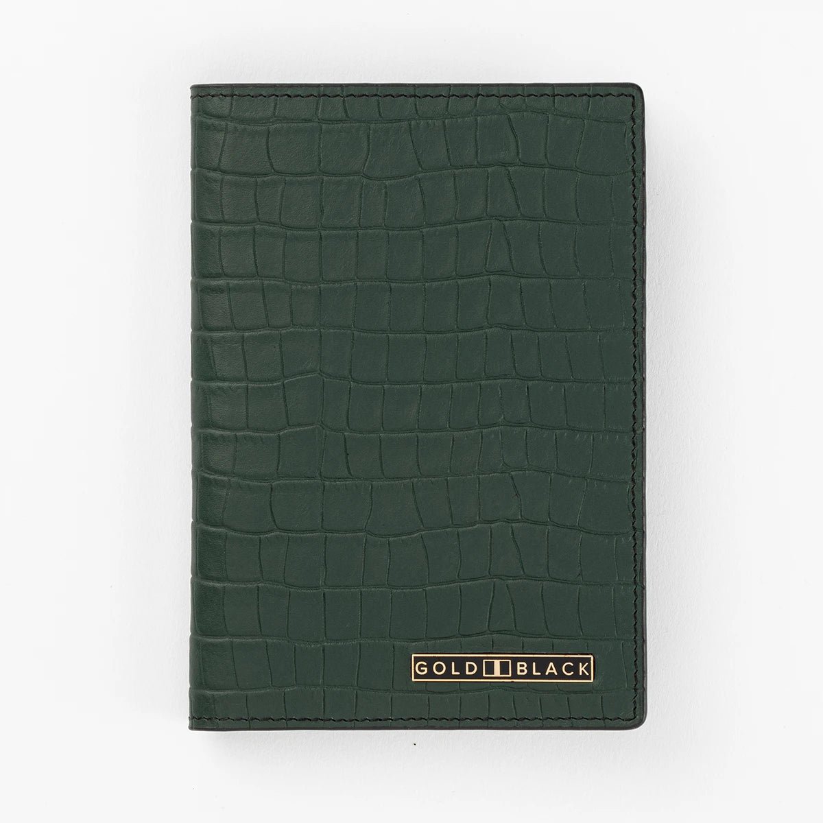 CrocPrestige – Reisepassetui aus echtem Leder in Grau - GOLDBLACKpremium