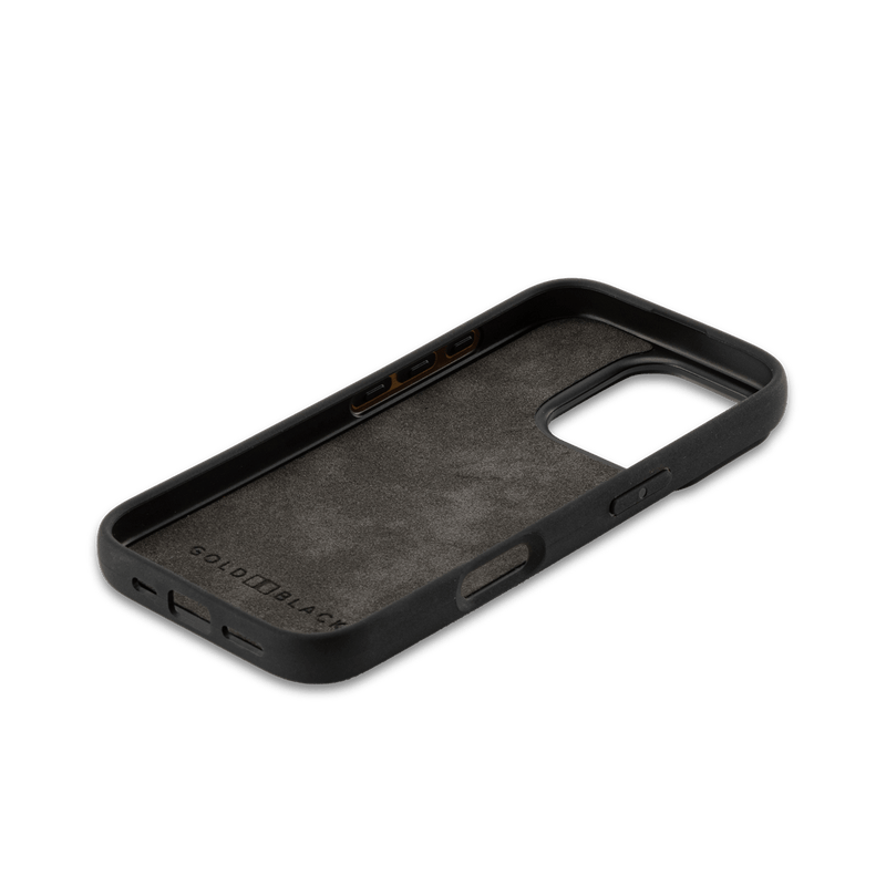 iPhone 16 Pro Lederhülle Luxe Suede Grau - GOLDBLACKpremium