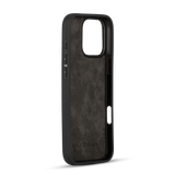 iPhone 16 Pro Max Lederhülle Milano - Design grau mit Fingerschlaufe - GOLDBLACKpremium