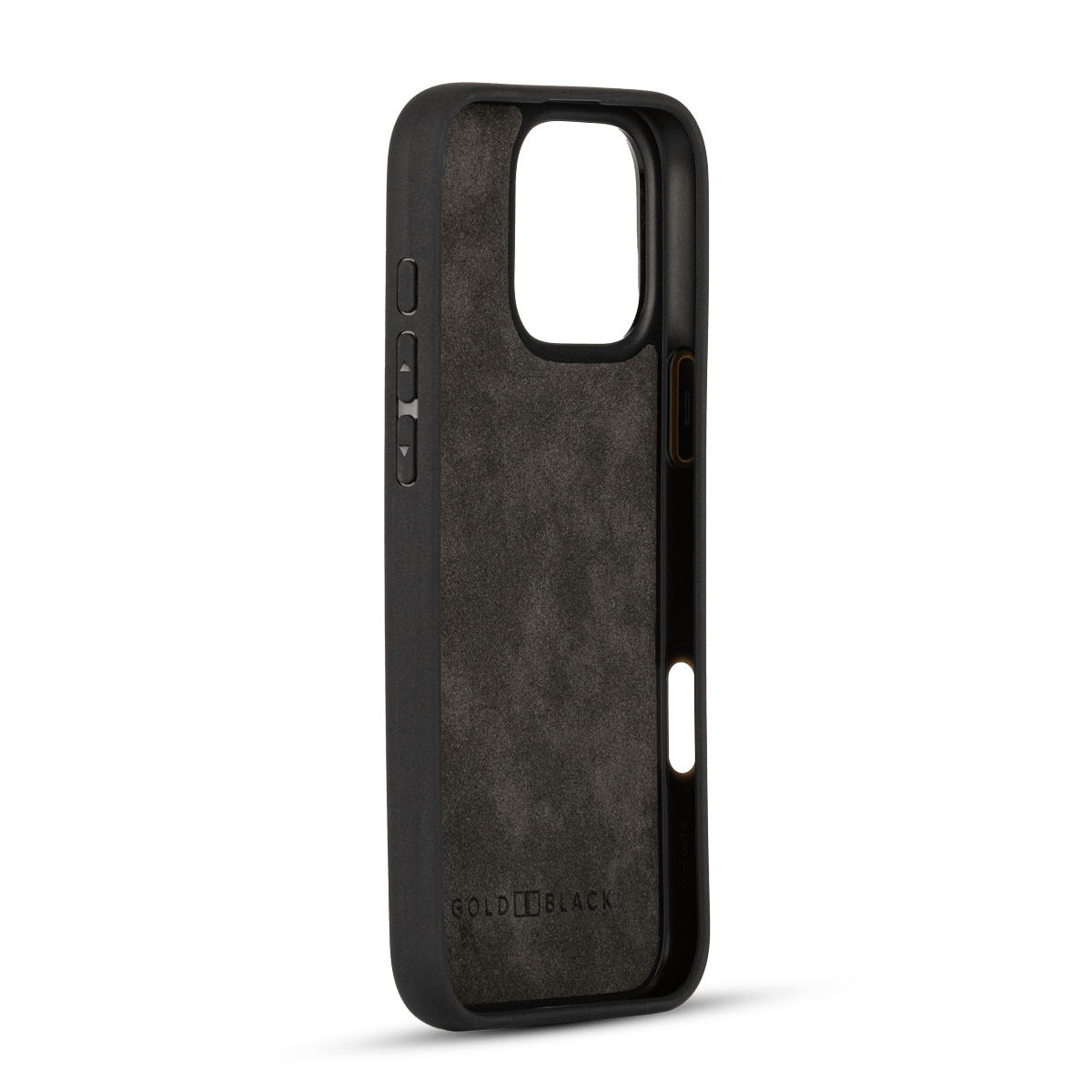 iPhone 16 Pro Max Lederhülle Luxe Suede Navy Blau - GOLDBLACKpremium