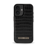 iPhone 16 Leather Case CrocPrestige Black