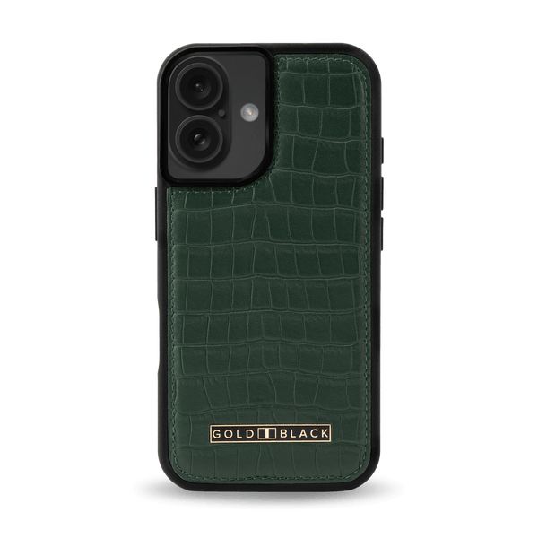 iPhone 16 Leather Case CrocPrestige Green