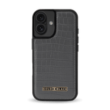 iPhone 16 Leather Case CrocPrestige Grey