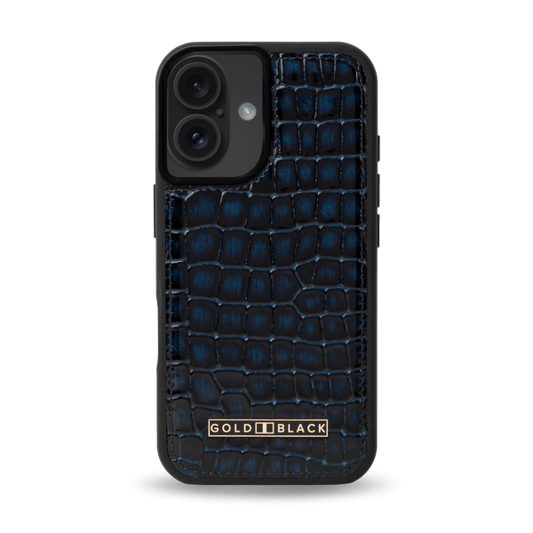 iPhone 16 Leather Case Milano-Design Blue