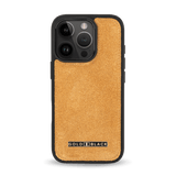 iPhone 16 Pro Max Leather Case Luxe Suede Mustard