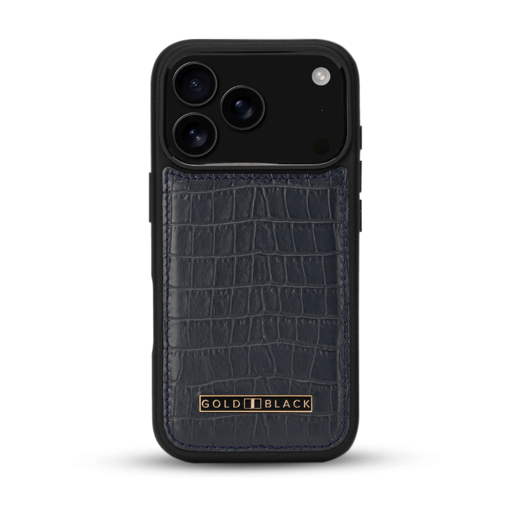 iPhone 17 Pro Lederhülle CrocPrestige - MagSafe kompatibel - GOLDBLACKpremium
