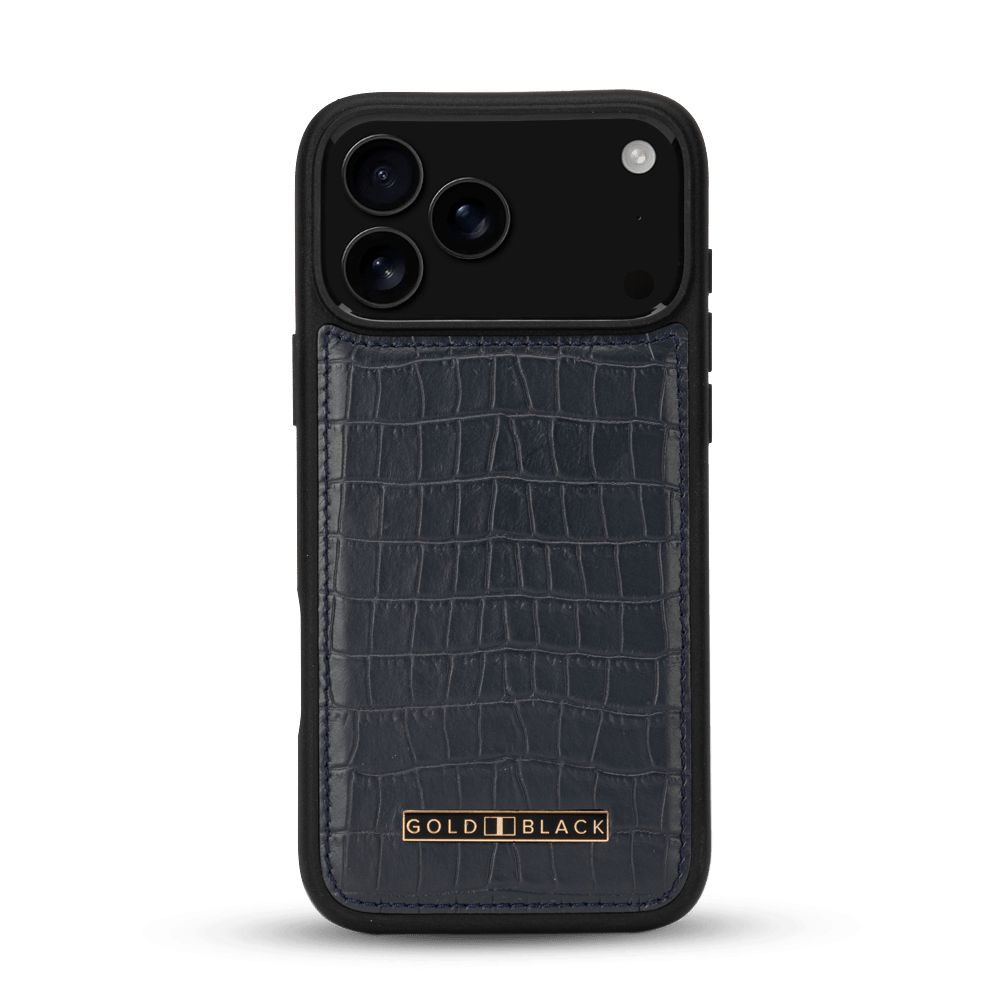 iPhone 17 Pro Max Lederhülle CrocPrestige - MagSafe kompatibel - GOLDBLACKpremium