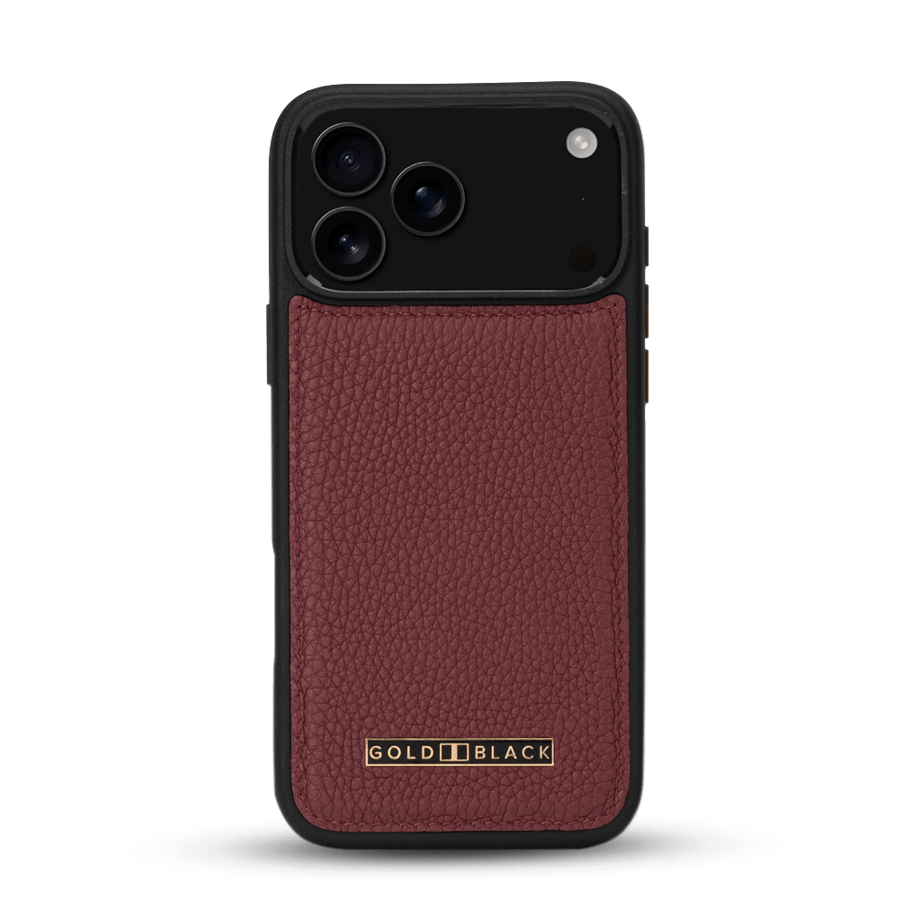 iPhone 17 Pro Max Lederhülle Nappa - MagSafe kompatibel - GOLDBLACKpremium