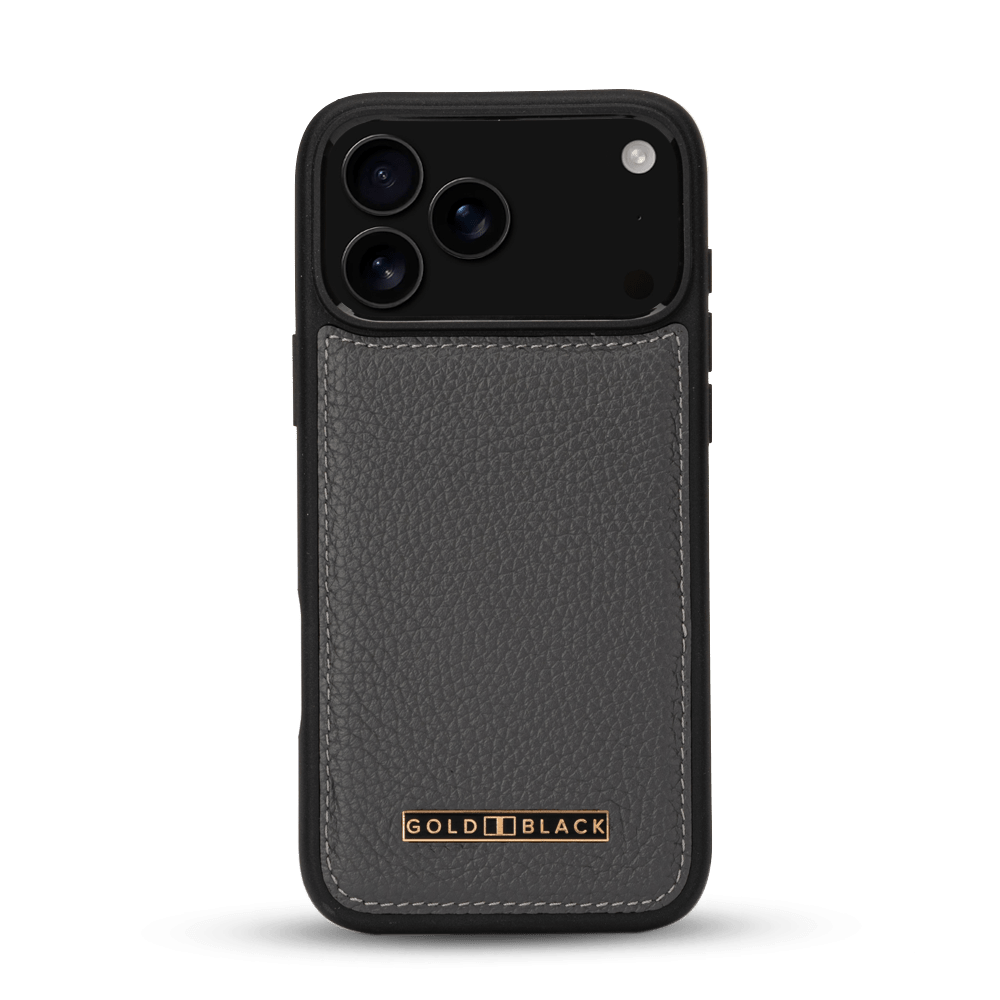 iPhone 17 Pro Max Lederhülle Nappa - MagSafe kompatibel - GOLDBLACKpremium
