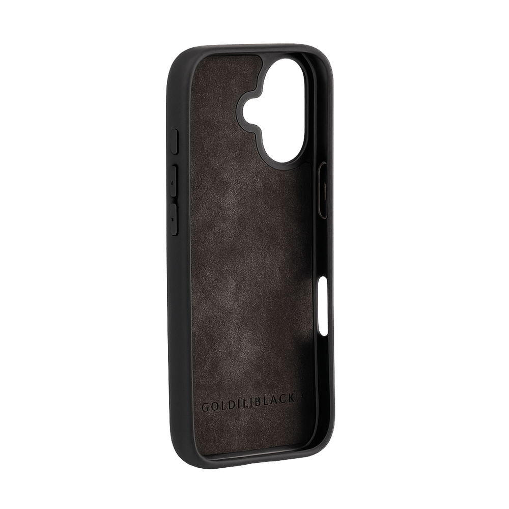 iPhone 17 Lederhülle Nappa - MagSafe kompatibel - GOLDBLACKpremium