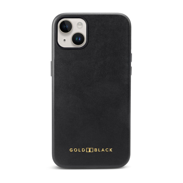 iPhone 15 Plus Lederhülle Luxe schwarz mit MagSafe