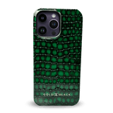 iPhone 14 Pro Max Slim Lederhülle MILANO-Design grün - GOLDBLACKpremium