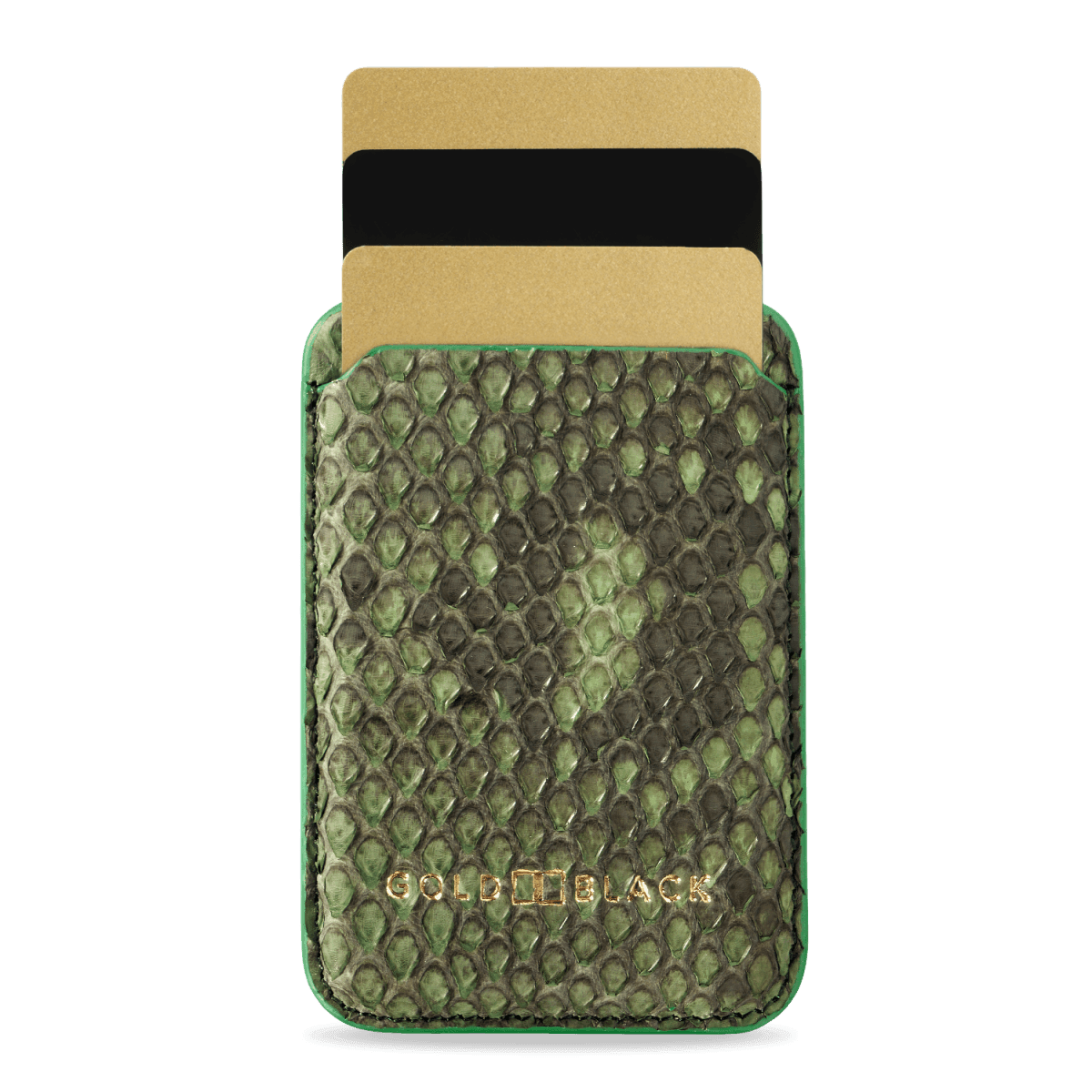 iPhone MagSafe Wallet Pythonleder Grün - GOLDBLACKpremium