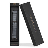 Apple Watch Leder Armband Kroko-Prägung grau (Adapter schwarz) - GOLDBLACKpremium