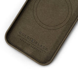 iPhone 15 Pro Lederhülle Luxe grün mit MagSafe - GOLDBLACKpremium