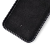 iPhone 15 Pro Lederhülle Luxe schwarz mit MagSafe - GOLDBLACKpremium