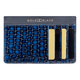 Royal Kartenetui Leder MILANO-Design Blau - GOLDBLACKpremium