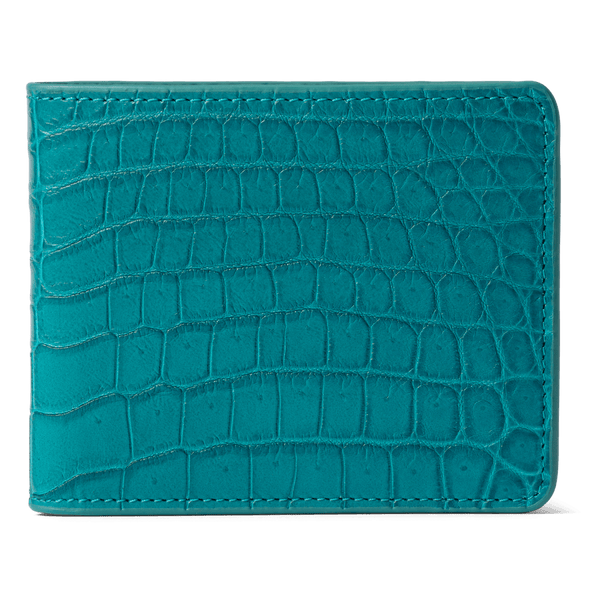 Geldbörse GM Krokodilleder Turquoise Blau Limited Edition - GOLDBLACKpremium