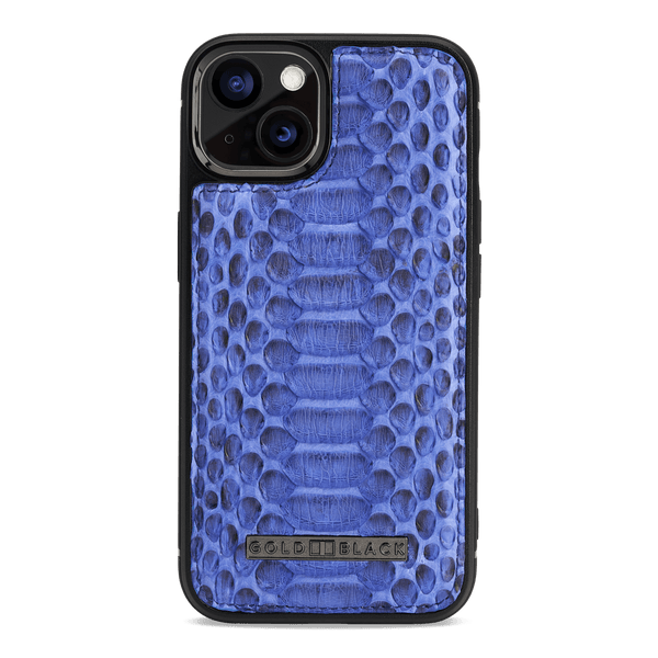 iPhone 13 MagSafe Leder Case Python blau - GOLDBLACKpremium