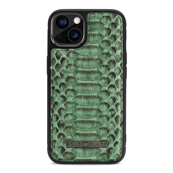 iPhone 13 MagSafe Leder Case Python grün - GOLDBLACKpremium