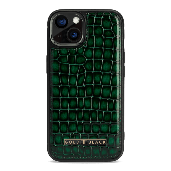 iPhone 13 MagSafe Leder Case Milano-Design grün - GOLDBLACKpremium