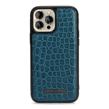 iPhone 13 Pro Max MagSafe Krokodilleder Case petrol blau - GOLDBLACKpremium