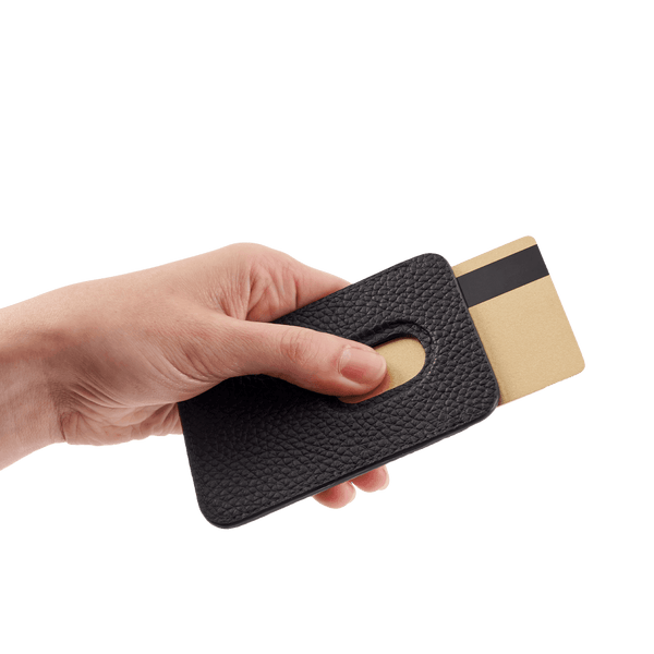 iPhone MagSafe Wallet Leder Nappa schwarz - GOLDBLACKpremium