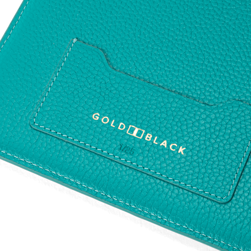 Notizbuch Krokodilleder Turquoise Blau Limited Edition - GOLDBLACKpremium