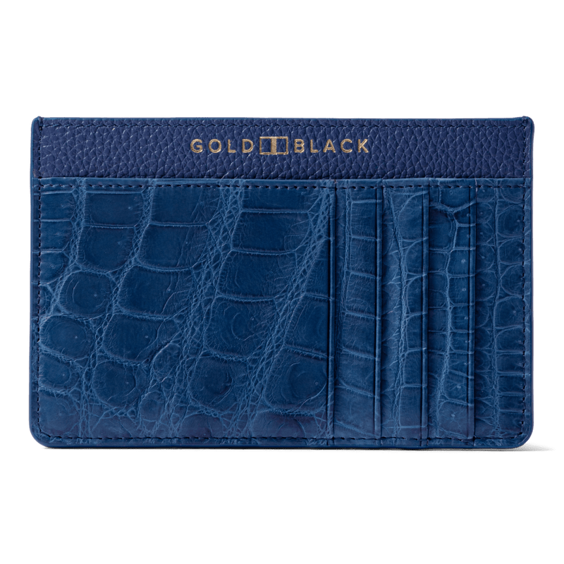 Royal Kartenetui Krokodilleder Blau Limited Edition - GOLDBLACKpremium