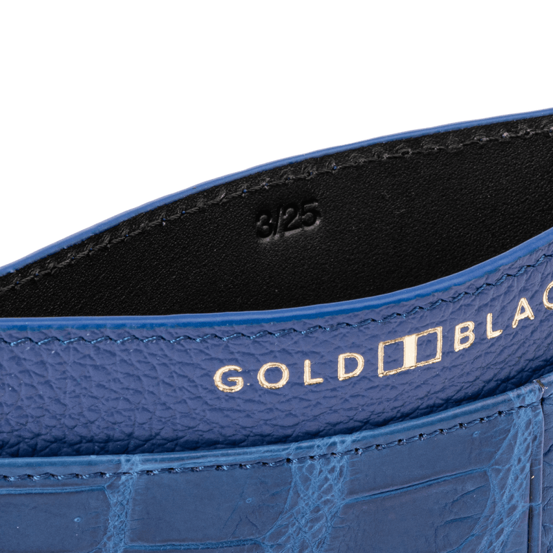 Royal Kartenetui Krokodilleder Blau Limited Edition - GOLDBLACKpremium