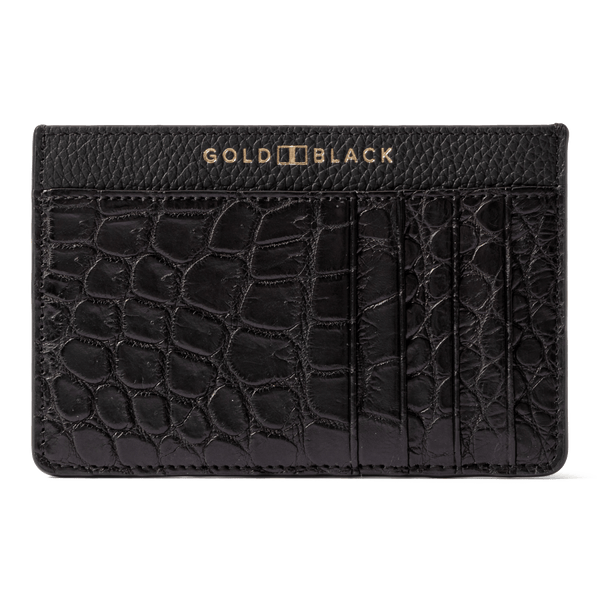 Royal Kartenetui Krokodilleder Schwarz Limited Edition - GOLDBLACKpremium