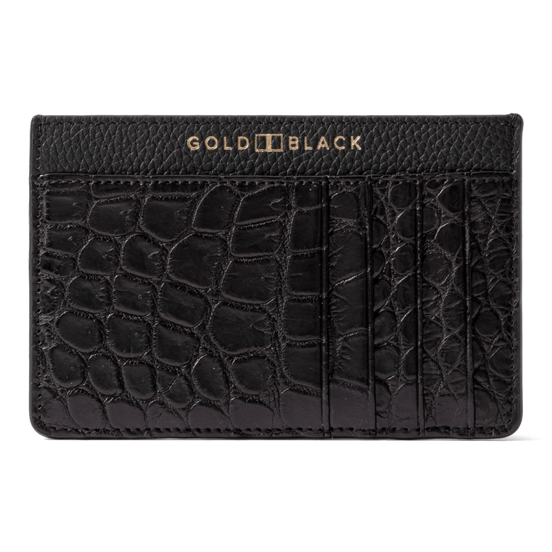 Royal Kartenetui Krokodilleder Schwarz Limited Edition - GOLDBLACKpremium