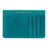 Royal Kartenetui Krokodilleder Turquoise Blau Limited Edition - GOLDBLACKpremium